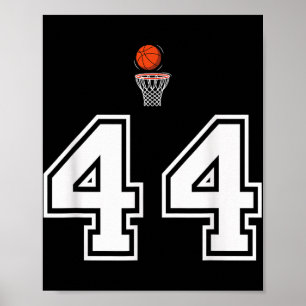 44 Number Basketball Style Vintage Weiß Poster