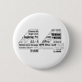 44: Obama-Einweihungs-Schlagzeilen-Collagen-Knopf Button