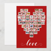 44 Photo Collage Camera Film Love White Heart Card (Vorne/Hinten)