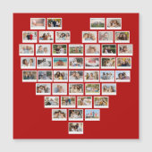 44 Photo Collage Red Heart Magnetic Card Magnetkarte (Vorderseite)