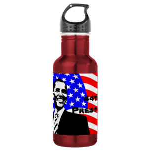 44. Präsidenten-, Barack Obama und Edelstahlflasche