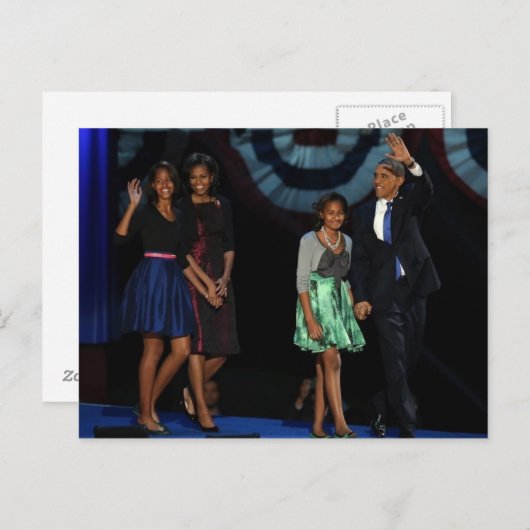 44. USA Präsidentenfamilie Postcard-2012 Re-Elec Postkarte (Vorne/Hinten)