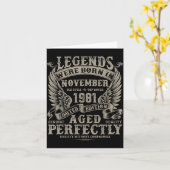 44 Year Old Birthday For Men November 1981 Bday Karte (Gelbe Blume)