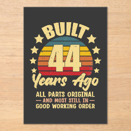 44 Years Ago All Parts Original 44th Birthday Acryleinladungen