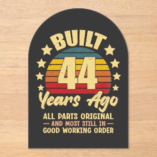 44 Years Ago All Parts Original 44th Birthday Acryleinladungen