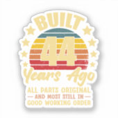 44 Years Ago All Parts Original 44th Birthday Aufkleber (Vorderseite)