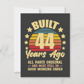44 Years Ago All Parts Original 44th Birthday Einladung