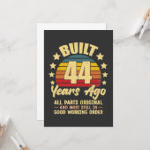 44 Years Ago All Parts Original 44th Birthday  Karte (Vorderseite/Rückseite Beispiel)
