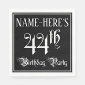 44th Birthday Party — Fancy Script + Custom Name Serviette (Vorderseite)