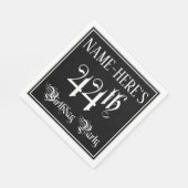 44th Birthday Party — Fancy Script + Custom Name Serviette (Ecke)