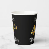 44th Birthday Party — Fancy Script, Faux Gold Look Pappbecher (Links)
