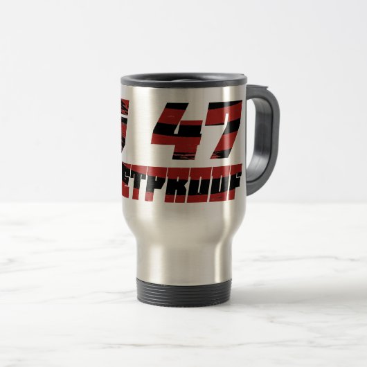 4547 Bulletproof Silver Travel Mug Reisebecher (VorderseiteRechts)
