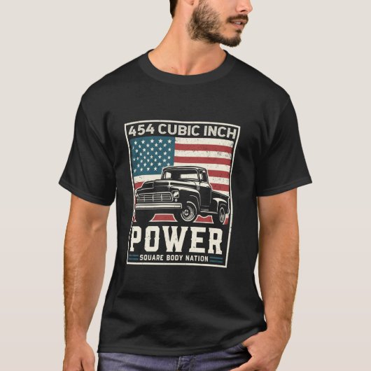 454 Cubic Inch Square Body Nation T Shirt (Vorderseite)