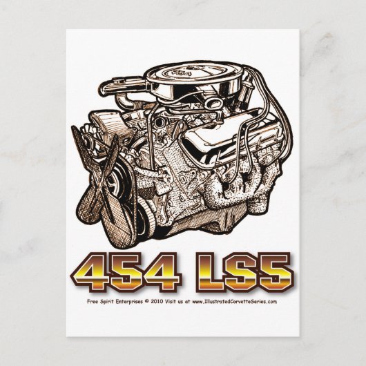 454 LS5 Motor Postkarte (Vorderseite)