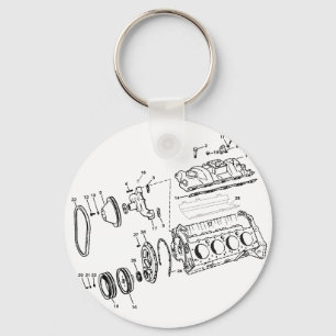 454ci Motor Diagramm Schlüsselanhänger