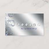 455 Nail Salon Loyalty Card Glitzer Blue Silver Visitenkarte (Rückseite)
