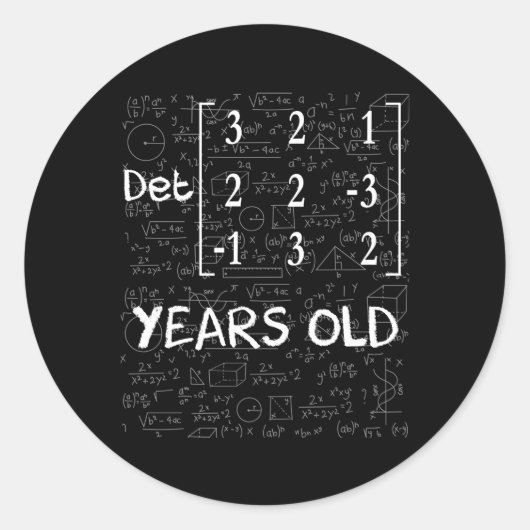 45. 45 mit Matrix Determinant Math Geek Runder Aufkleber (Vorderseite)