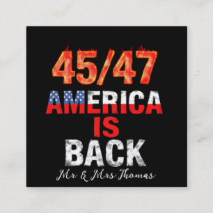 45/47 Amerika ist zurück Zeigen Sie Ihren amerikan Quadratische Visitenkarte