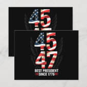 45 47 Bester Präsident seit 1776 Patriotisch (Vorne/Hinten)