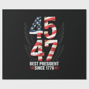 45 47 Bester Präsident seit 1776 Patriotisch Geschenkpapier