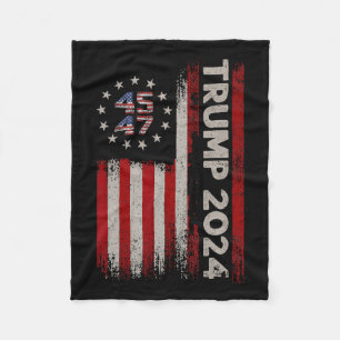 45 47 Donald Trump 2024 American Flag 2024 Electio Fleecedecke