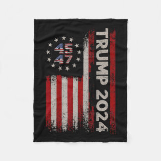 45 47 Donald Trump 2024 American Flag 2024 Electio Fleecedecke