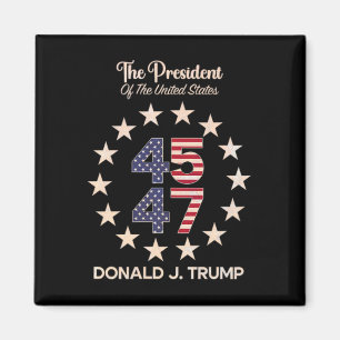 45 47 Donald Trump 2024 American Flag (auf Byck) Magnet