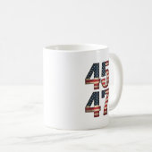 45 47 Donald Trump 2025 US-Flagge Kaffeetasse (VorderseiteRechts)