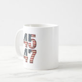 45 47 Donald Trump 2025 US-Flagge Kaffeetasse (Vorderseite Links)
