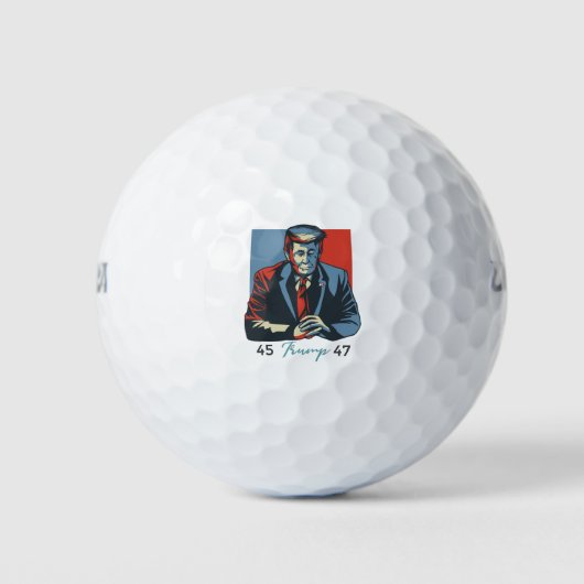 45 47 Donald Trump Anguish 2024 Präsident Retro Golfball (Vorderseite)