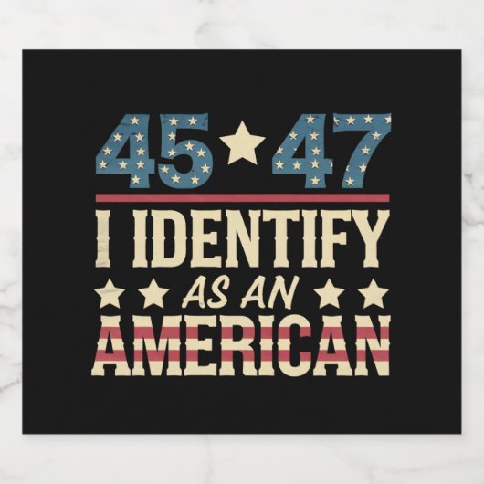 45 47 Ich identifiziere mich als amerikanische Fla Bierflaschenetikett (Einzelnes Label)