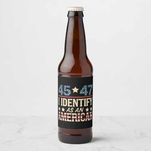 45 47 Ich identifiziere mich als amerikanische Fla Bierflaschenetikett (Vorderseite)