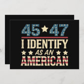 45 47 Ich identifiziere mich als amerikanische Fla Einladung (Vorne/Hinten)