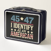 45 47 Ich identifiziere mich als amerikanische Fla Metall Brotdose (Vorderseite)