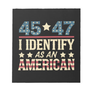 45 47 Ich identifiziere mich als eine US-Flagge Tr Notizblock