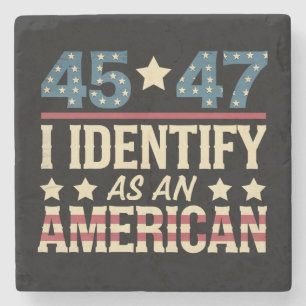 45 47 Ich identifiziere mich als eine US-Flagge Tr Steinuntersetzer