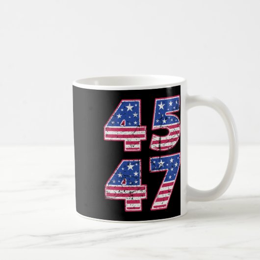 45 47 Patriotischer Präsident Trump zweimal im Leb Kaffeetasse (Rechts)