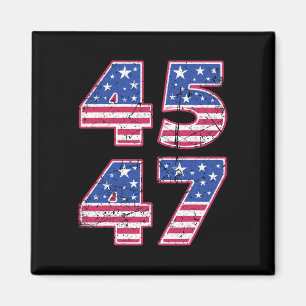 45 47 Patriotischer Präsident Trump zweimal im Leb Magnet