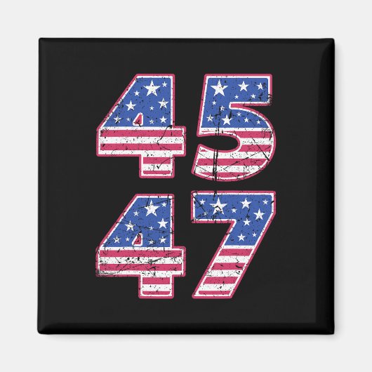 45 47 Patriotischer Präsident Trump zweimal im Leb Magnet (Vorne)