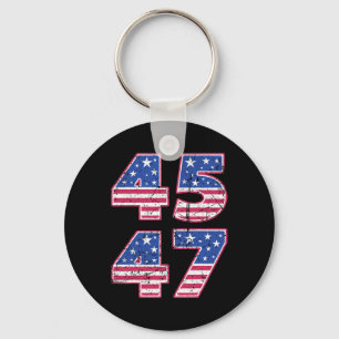 45 47 Patriotischer Präsident Trump zweimal im Leb Schlüsselanhänger