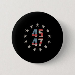 45 47 Präsident Retro Vintage Flagge der USA 2024  Button