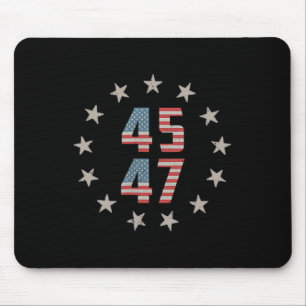 45 47 Präsident Retro Vintage Flagge der USA 2024  Mousepad