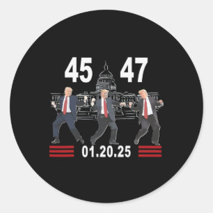 45 47 Präsident Trump Siegeszug D Runder Aufkleber