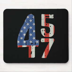 45 47 Trump 2024 American Flag (auf der Rückseite) Mousepad