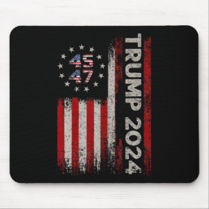 45 47 Trump 2024 Amerikanische Flagge 1 Mousepad
