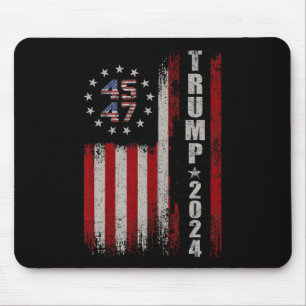 45 47 Trump 2024 Amerikanische Flagge Mousepad