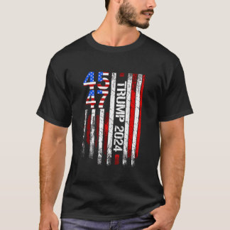 45 47 Trump 2024 Amerikanische Flagge rückt Amerik T-Shirt