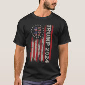 45 47 Trump 2024 Amerikanische Flagge T-Shirt (Vorderseite)