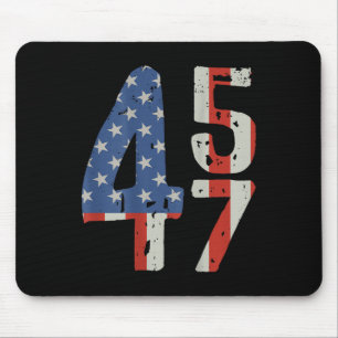 45 47 Trump 2025 American Flag (auf der Rückseite) Mousepad