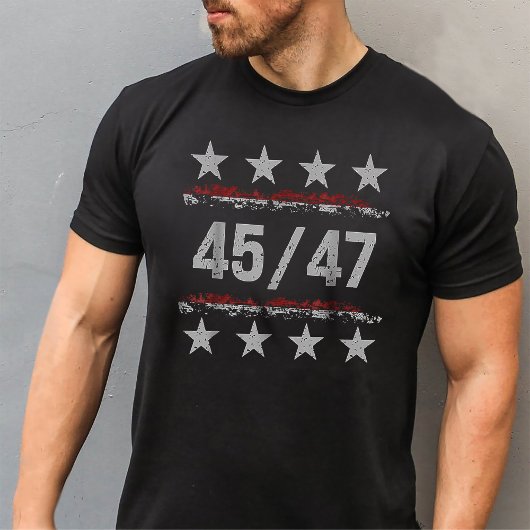 45 47 Trump gewinnt Präsident USA Flag MAGA T-Shirt